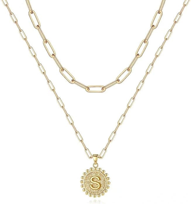 Layered Choker Necklaces for Women, 14K Gold Plated Dainty Layering Paperclip Chain Necklace Simp... | Amazon (US)