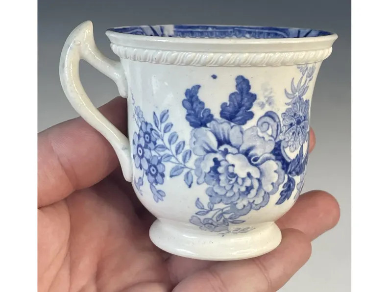 Antique 19th C. Blue Transferware Porcelain Teacup Mug Cup Victorian  c. 1800s | Etsy (US)