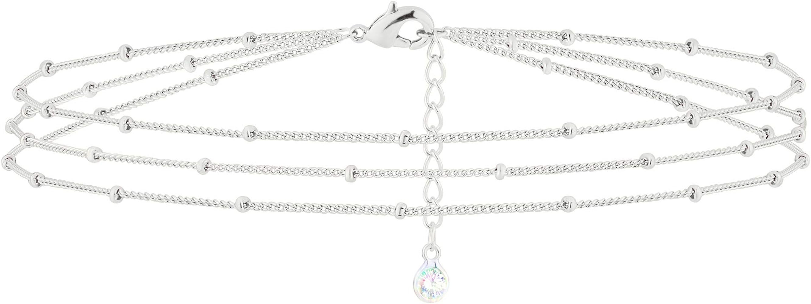 MEVECCO Gold Tiny Pearl Bracelet,14K Gold Plated Cute Beaded Freshwater Cultured Pearls Tiny Char... | Amazon (US)