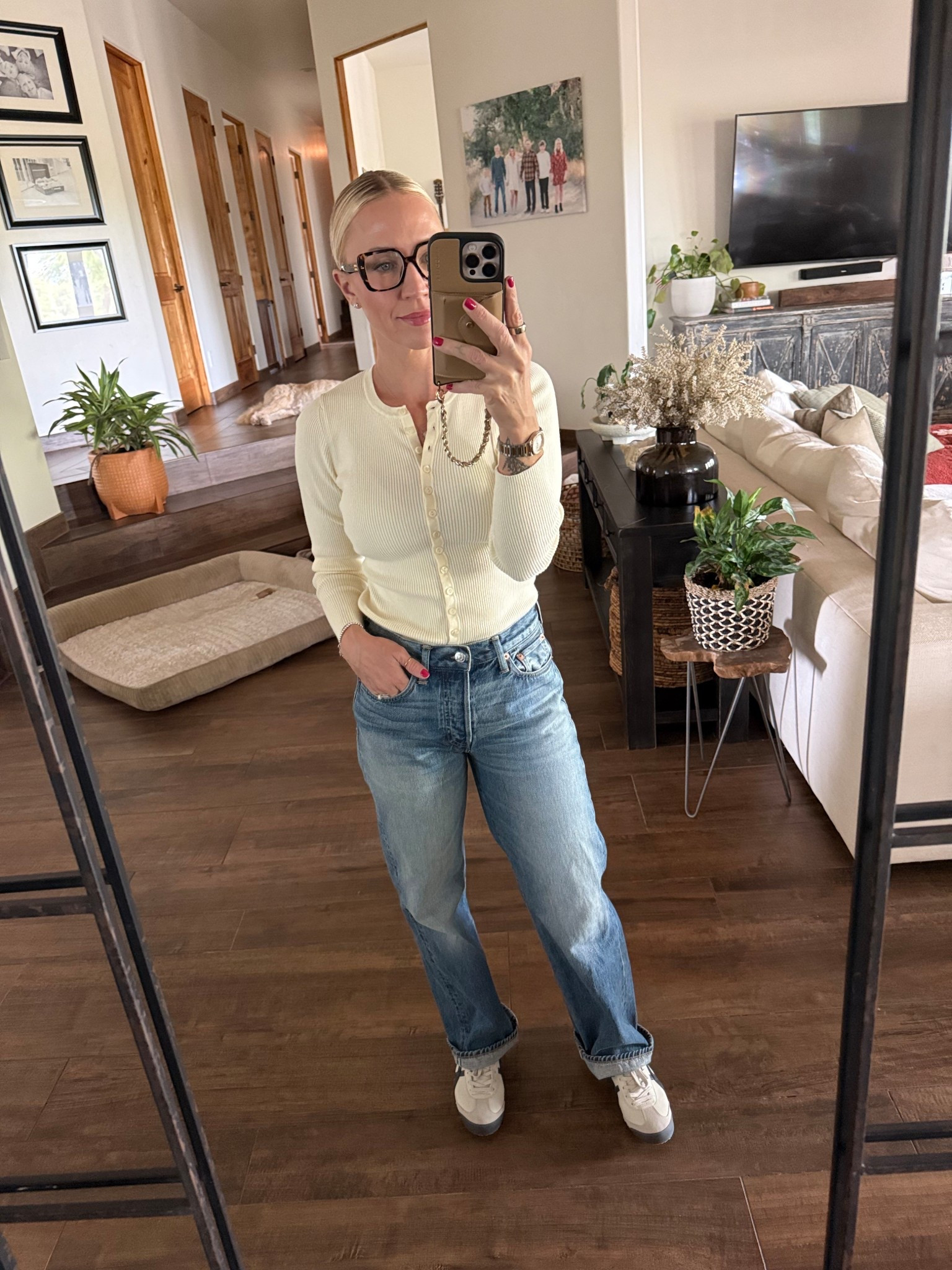 Sized down in jeans!
Small in sweater 
Tts sneakers

#yellow #spring #denim


#LTKOver40