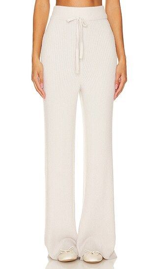 Wide Leg Chenille Pant in White Sand | Revolve Clothing (Global)