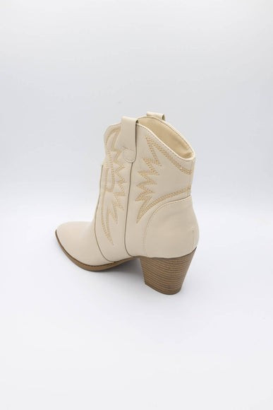 Qupid Shoes Zane Western Booties for Women in Off White | Glik's