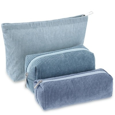 Narwey 3 Pcs Makeup Bag Set for Women Corduroy Cosmetic Pouch Aesthetic Smile Travel Toiletry Bag Cute Purse Pouch Pencil Case | Target