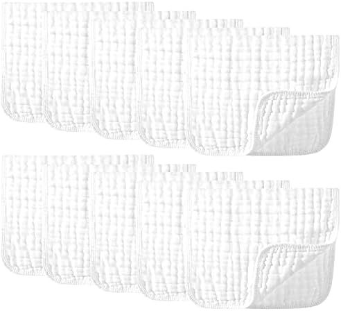 Yoofoss Muslin Burp Cloths 10 Pack Baby Washcloths Large 20''X10'' 100% Cotton 6 Layers Super Sof... | Amazon (US)