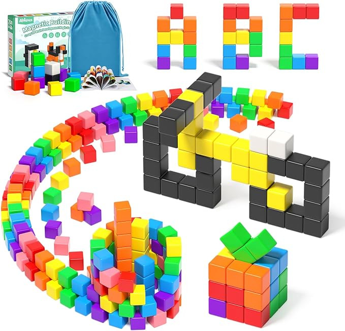 54 PCS Magnetic Blocks, Magnetic Building Blocks for Toddlers 3+, Montessori Toys, Magnetic Cubes... | Amazon (US)