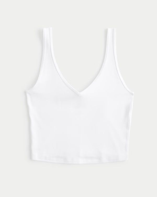 Women's Seamless Fabric Crop V-Neck Tank | Women's Tops | HollisterCo.com | Hollister (US)