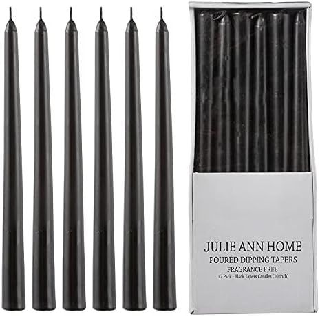 Unscented Black Taper Candles for Home – 10 Inch Tall Clean Burning Candlesticks | Perfect for ... | Amazon (US)