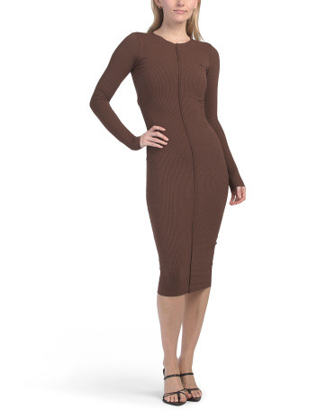 Made In Usa Long Sleeve Snatched Midi Dress | TJ Maxx