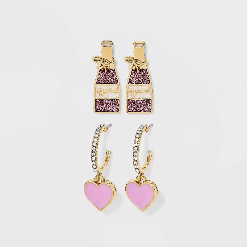 SUGARFIX by BaubleBar 'Yes Way Rose' Statement Earring Set - Pink | Target