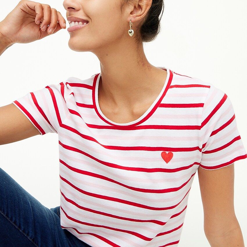 Striped heart graphic tee | J.Crew Factory