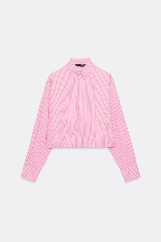 STRIPED BALLOON POPLIN SHIRT | Zara US