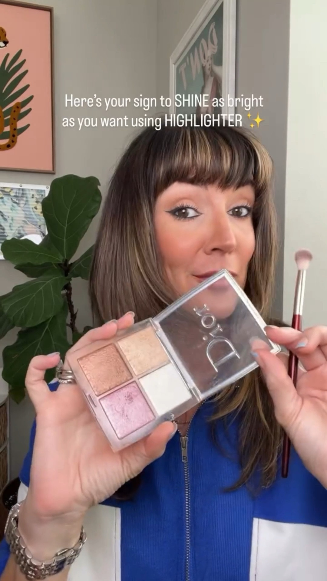 ✨Don’t save HIGHLIGHTER for a special occasion - make every day a day to SHIMMER & SHINE!! I’m wearing an Amazon athleisure set with the @diorbeauty glow palette!  Of course you don’t have to wear highlighter in every single spot I’m showing here - you can pick and choose what areas of the face 🤩 help brighten you to your comfort level. // Brushes by @thebkbeauty // lipstick shade : Glowing Jen #makeupover40 

#LTKOver40 #LTKBeauty #LTKFindsUnder50