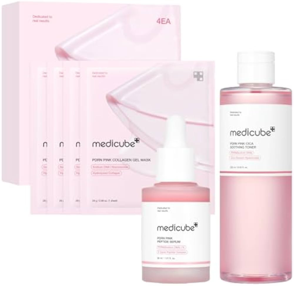 medicube PDRN Pink Trio Set: Salmon DNA PDRN Pink Peptide Serum and CICA Soothing Toner and PDRN ... | Amazon (US)