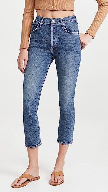 Riley High Rise Straight Crop Jeans | Shopbop