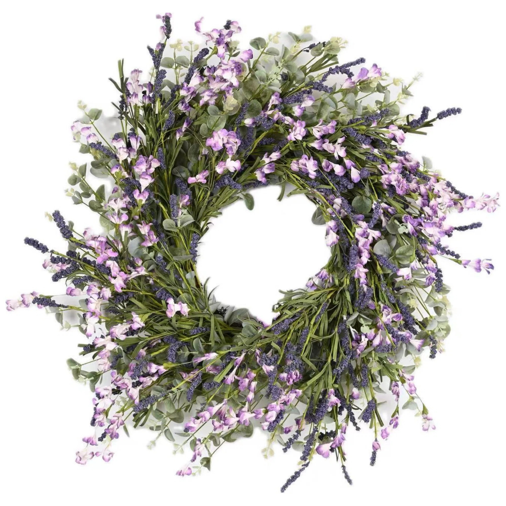 26" Artificial Spring Summer Foliage Wildflower Front Door Wreath For Wedding Party Home Decor | Wayfair North America