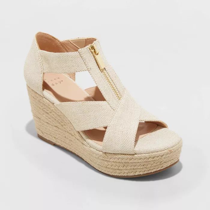 Women's Carrigan Front Zipper Espadrille Wedge Sandals - A New Day™ | Target