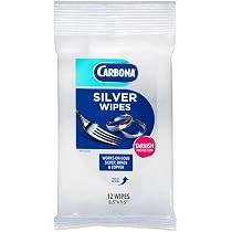 Carbona Silver Wipes | Metal Cleaner & Polish | 12 Wipes, 1 Pack | Amazon (US)
