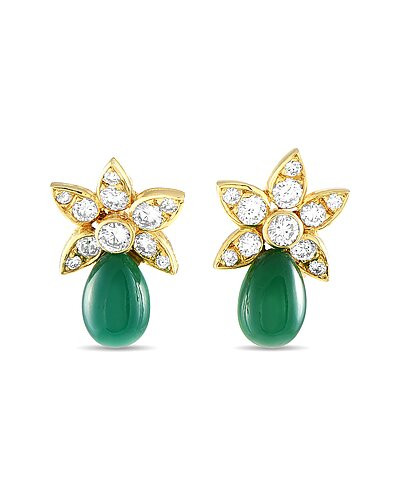 18K 0.80 ct. tw. Diamond & Chrysoprase Earring (Authentic Pre-Loved) | Gilt & Gilt City