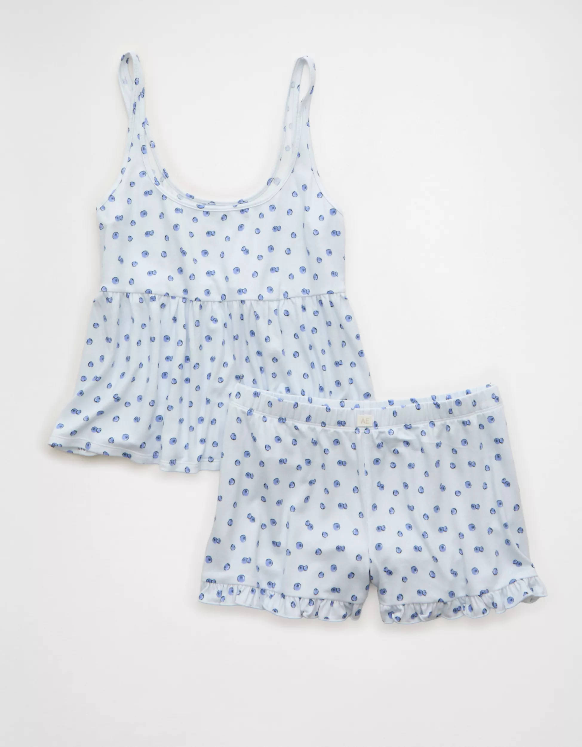 AE Luxe Plush Ruffled PJ Set | American Eagle Outfitters (US & CA)