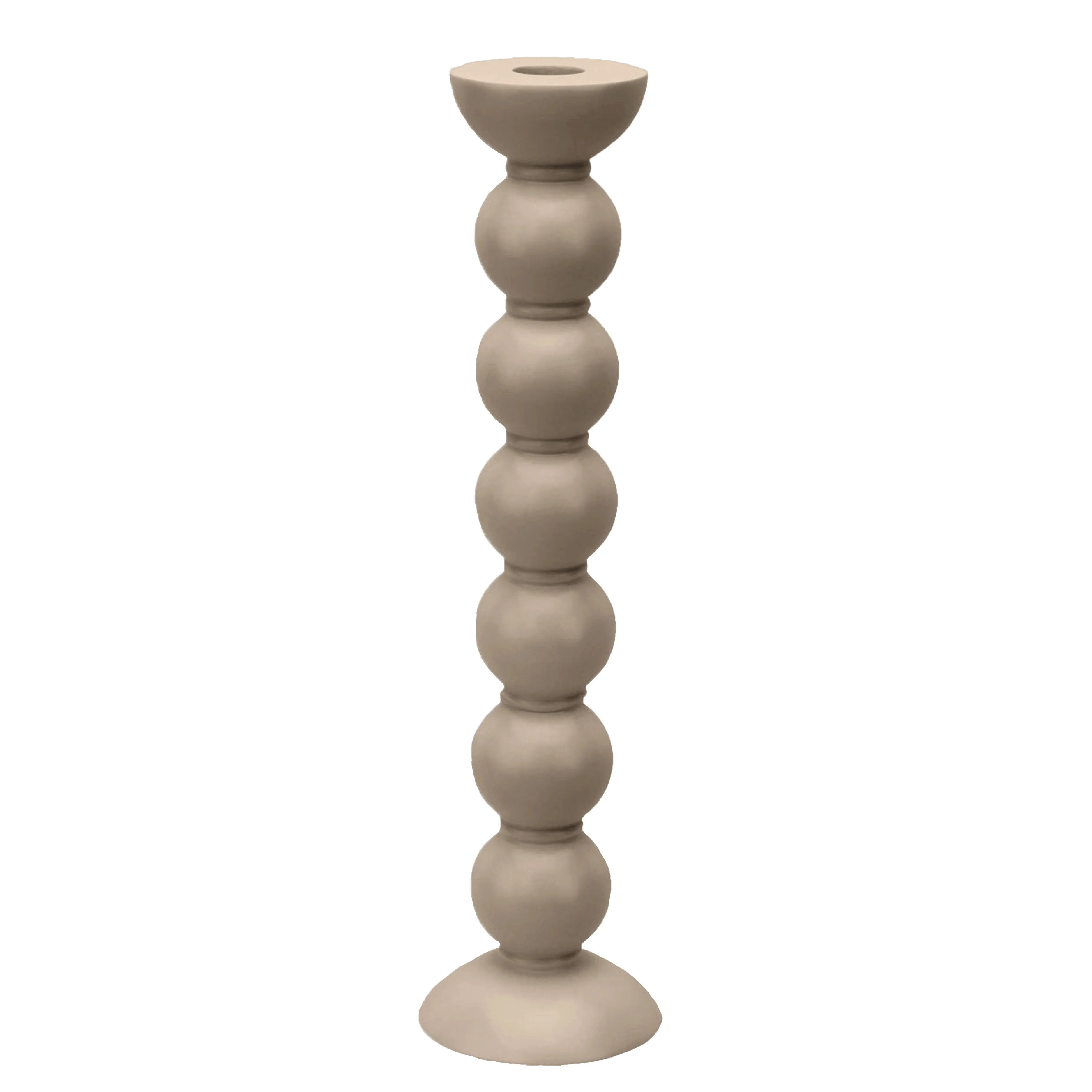 Extra Tall Cappuccino Bobbin Candlestick - 33cm | Addison Ross UK