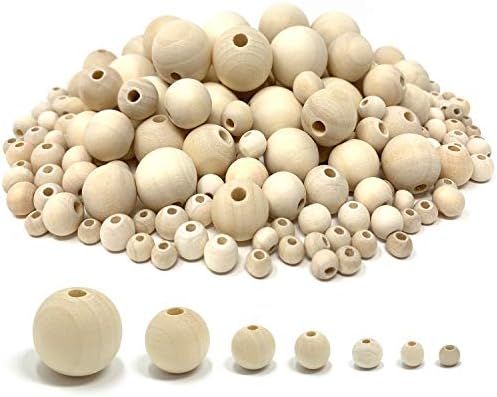 1000pcs Natural Wooden Beads, Round Wood Beads Unfinished Wooden Decorative Beads Loose Spacer Be... | Amazon (US)