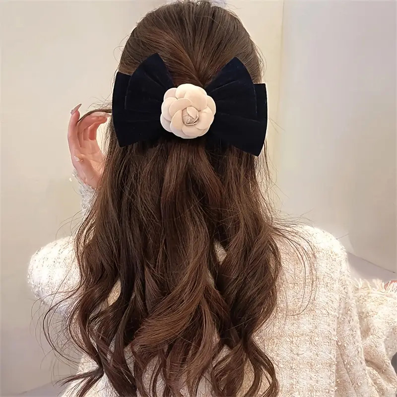 Elegant Camellia Bow Hair Clip - Oversized Flower Barrette for Ponytail Holder and Hair Accessori... | Temu Affiliate Program