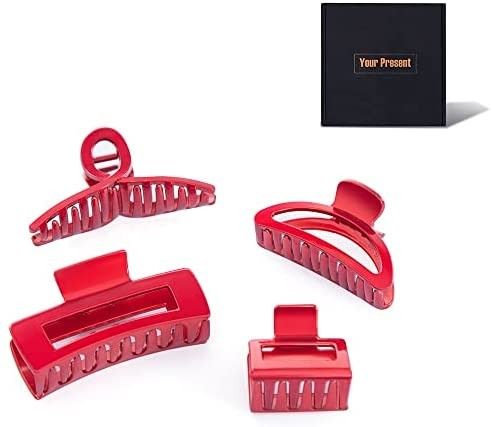 SinPinEra Hair Claw Clips for Women and Girls, Red Claw Clips , Game Day Outfit | Amazon (US)