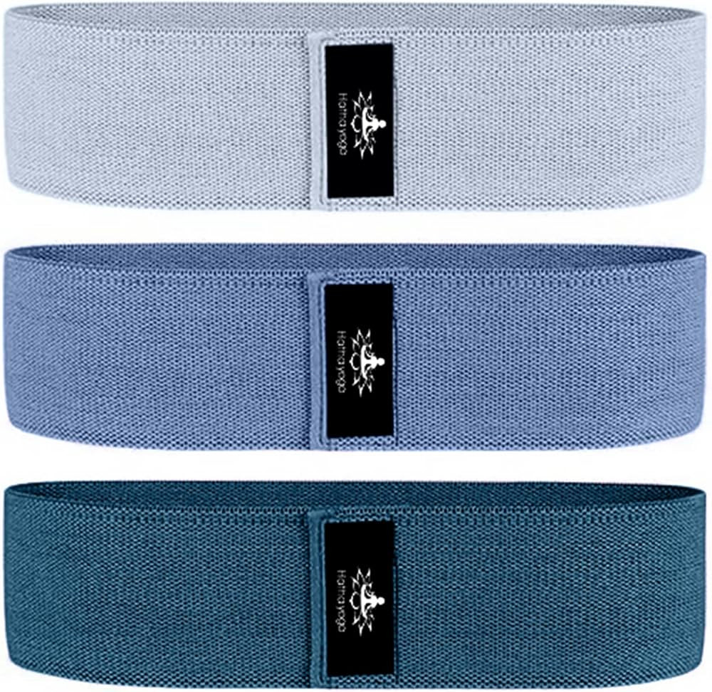 Hatha Yoga Large Resistance Band,14.5" x3.15",Fabric Exercise Loop Bands with Instruction Guide a... | Amazon (US)