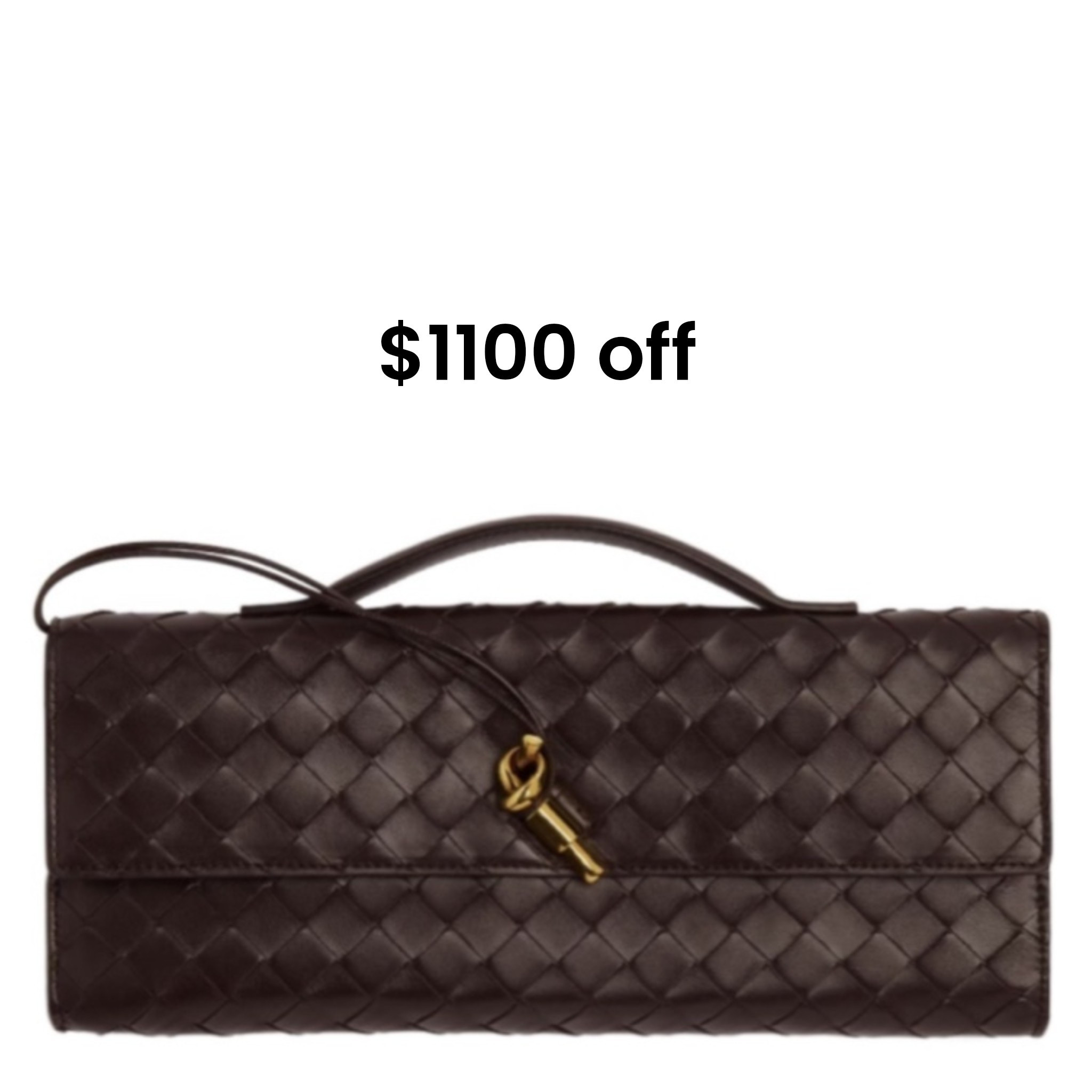 BOTTEGA ANDIAMO CLUTCH BROWN