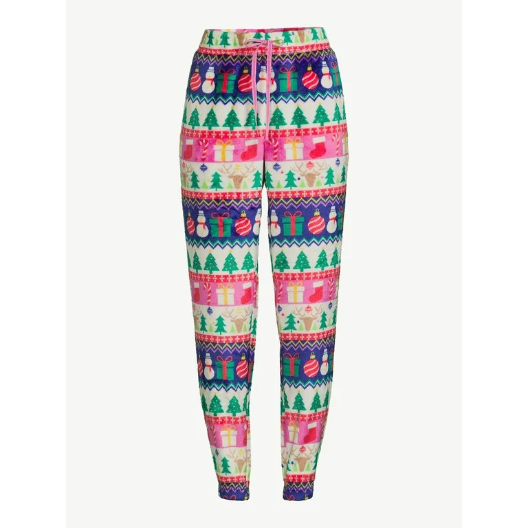 Joyspun Women's Plush Fleece Sleep Joggers, Sizes XS to 3X | Walmart (US)