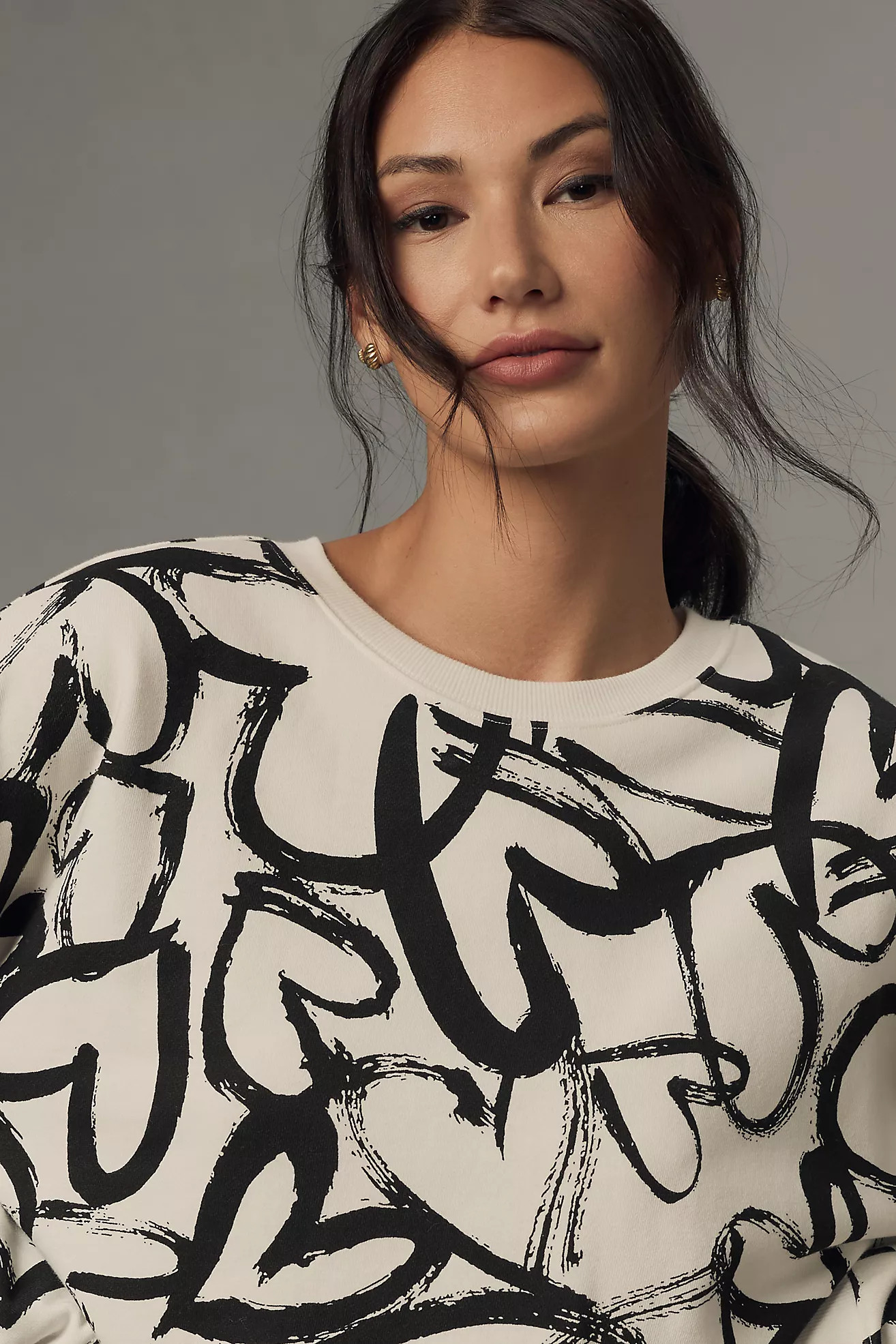 Maeve Heart Printed Sweater | Anthropologie (US)