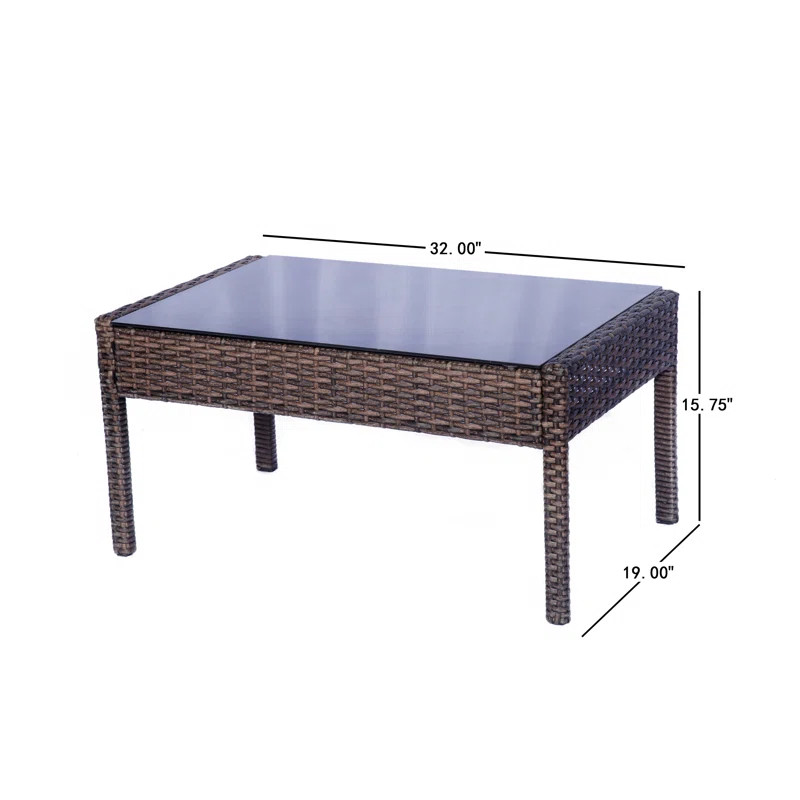 Rodriguez Wicker/Rattan 4 - Person Seating Group with Cushions | Wayfair North America