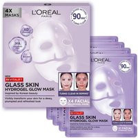 L'Oreal Paris Revitalift Glass Skin Hydrogel Glow Mask 4X, Korean Skincare Inspired Face Masks, 4Pc | Boots.com