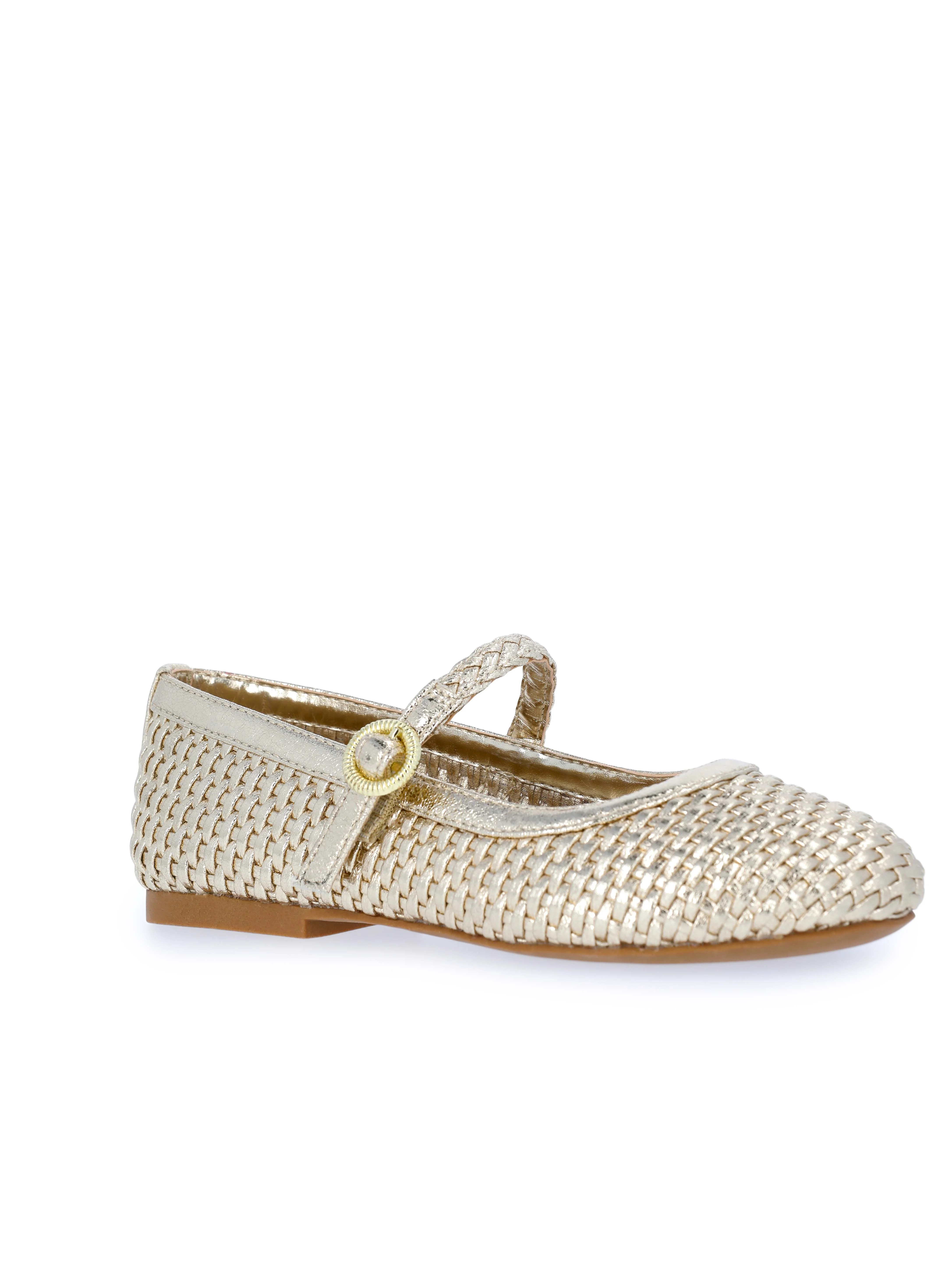 Wonder Nation Little and Big Girls' Woven Ballet Dress Shoes | Walmart (US)