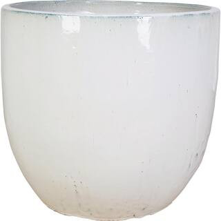 17 in. White Ceramic Pika Pot GGC-091D-W - The Home Depot | The Home Depot