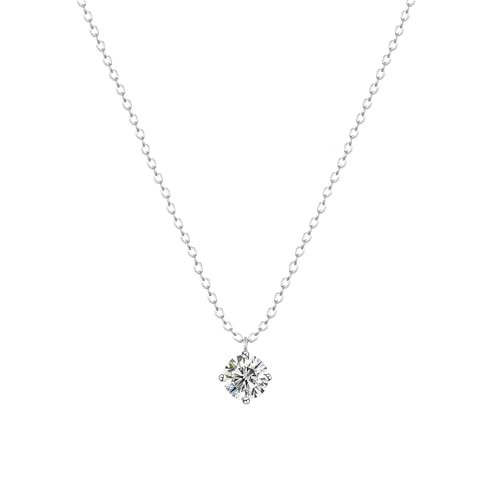 Zeffy Silver Diamond Necklaces for Women, Dainty Pendant Necklace Simple Silver CZ Diamond Necklaces for Women Trendy Silver Necklace Gifts Prom Jewelry | Amazon (US)