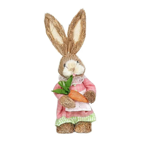 TOYFUNNY Easter Simulation Bunny Home Garden Bunny Decoration Creative Straw Bunny - Walmart.com | Walmart (US)