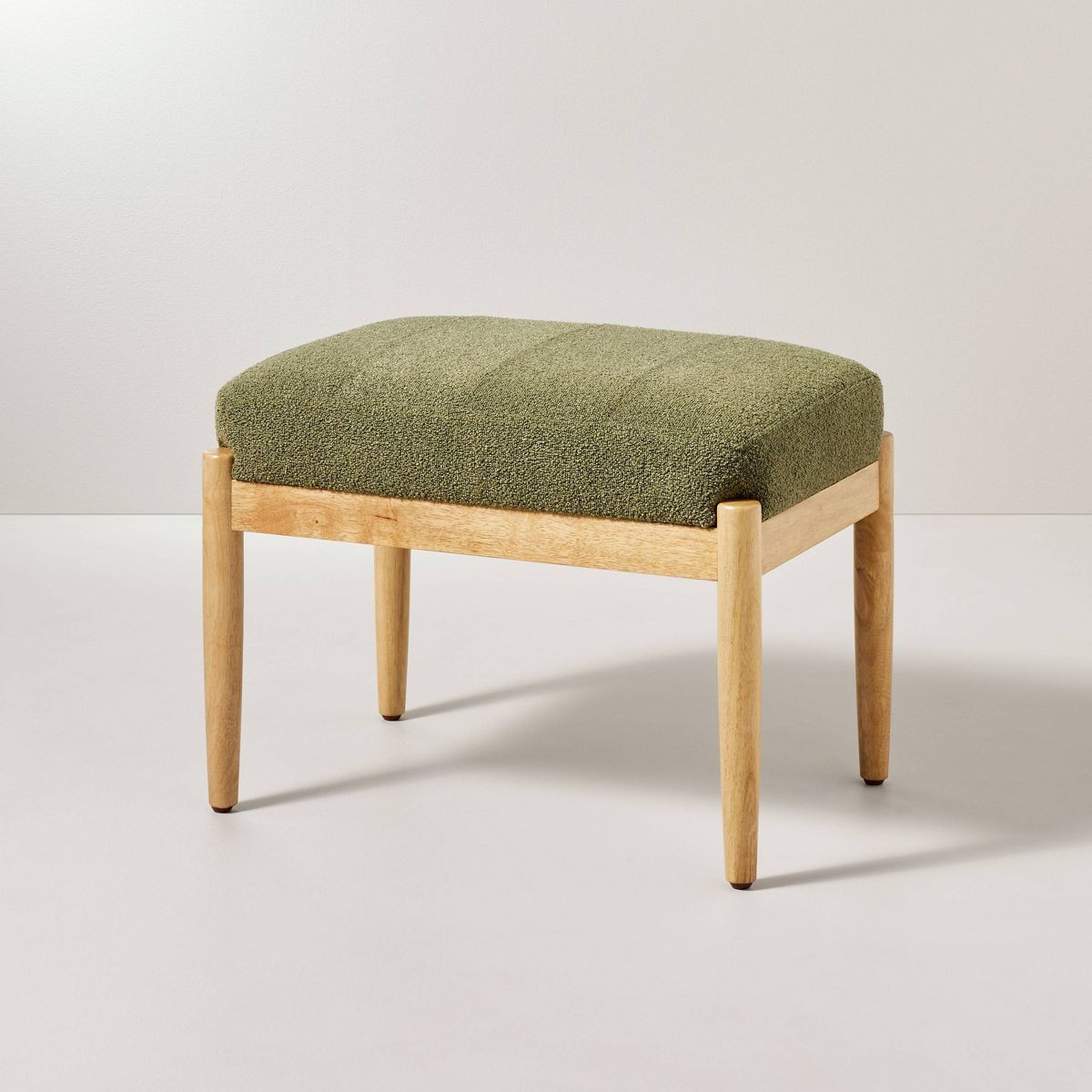 Boucle Upholstered Wood Ottoman - Hearth & Hand™ with Magnolia | Target