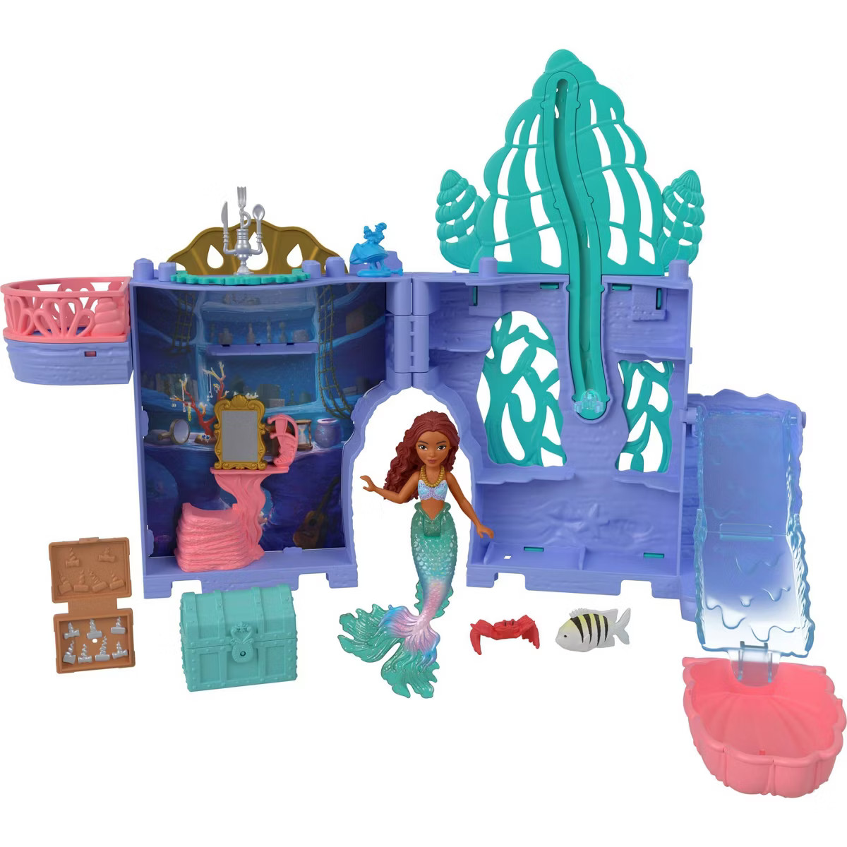 Disney Princess Ariel Storytime Stackers Doll House with Mermaid Small Doll &amp; 10 Accessories | Target