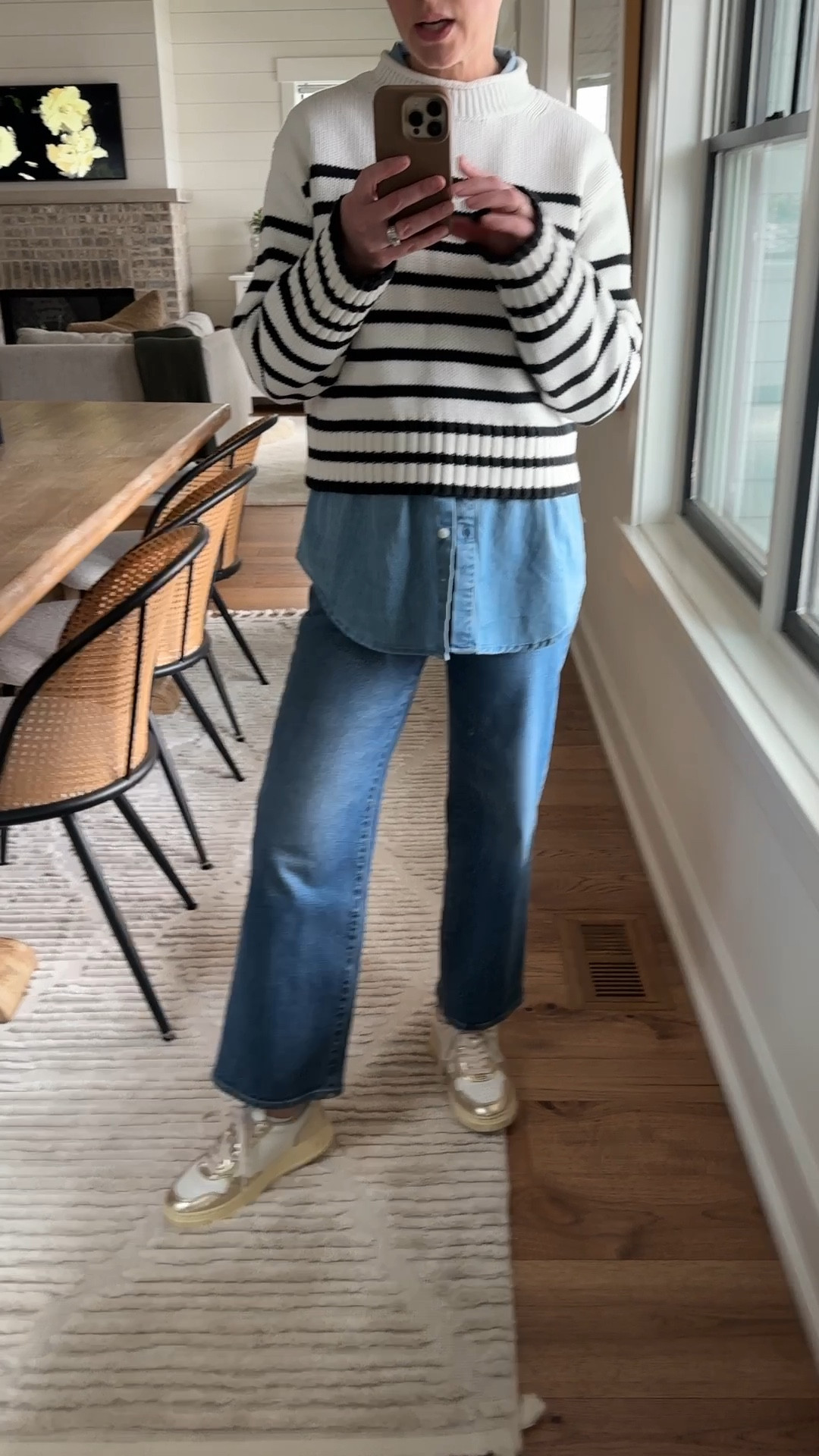 Sweater size small (mine is slightly different than the current style available)
Chambray size small
Jeans size 25 (this color sold out but different colors are available)
Shoes true to size 


#LTKStyleTip #LTKOver40 #LTKSeasonal