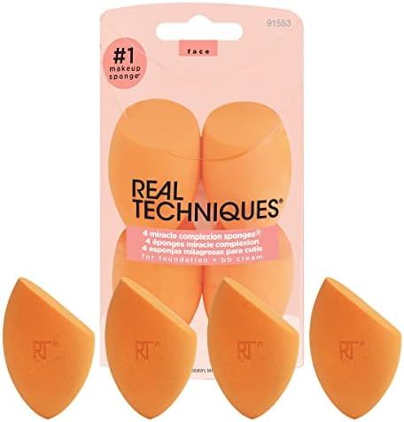 Real Techniques Miracle Complexion Beauty Sponge Makeup Blender, Set of 4 | Amazon (US)