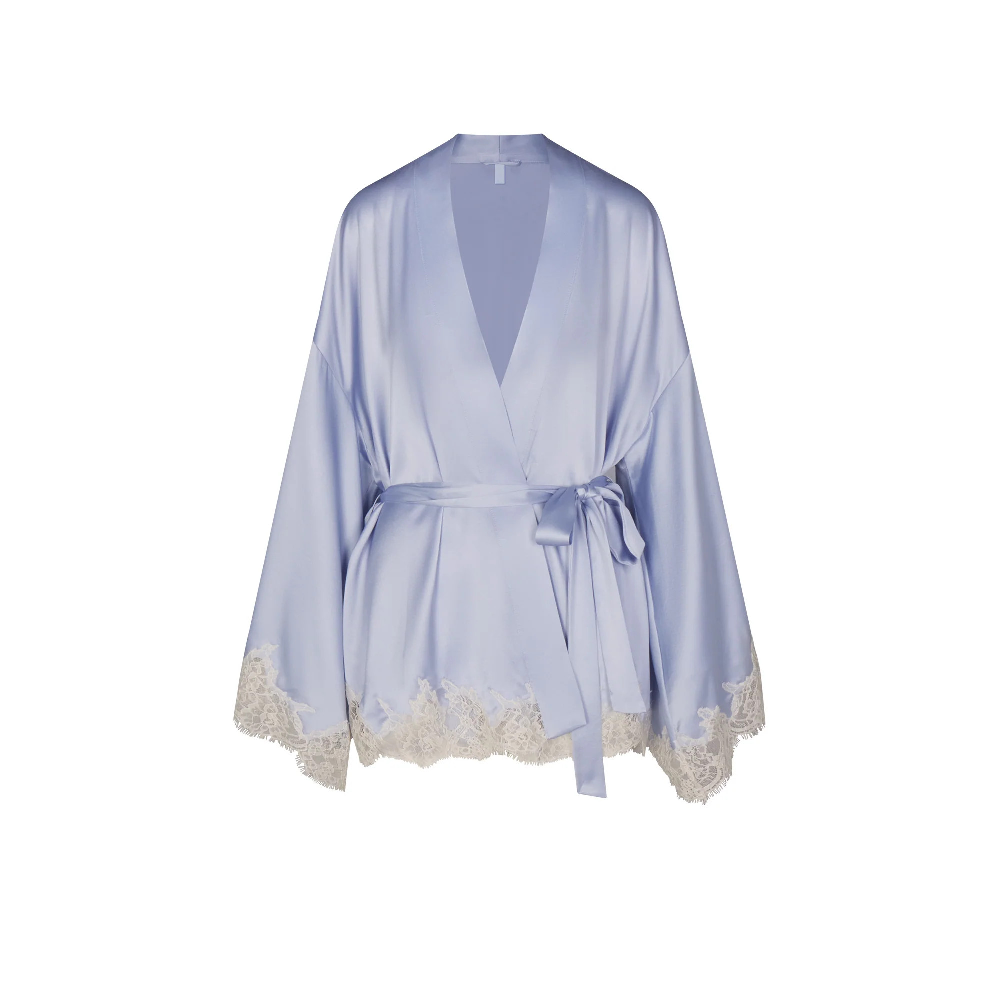 SILK LACE ROBE | PERIWINKLE CONTRAST | SKIMS | SKIMS (US)