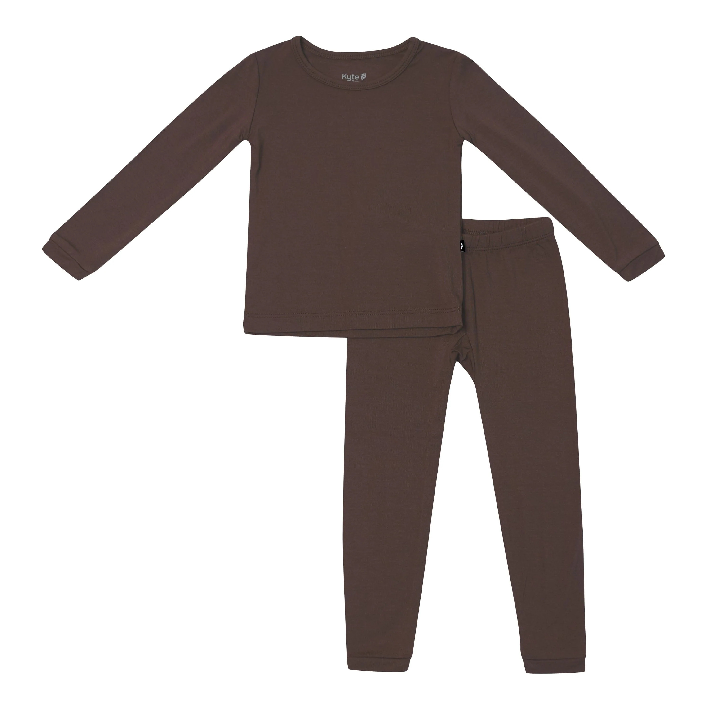 Long Sleeve Pajamas in Espresso | Kyte BABY