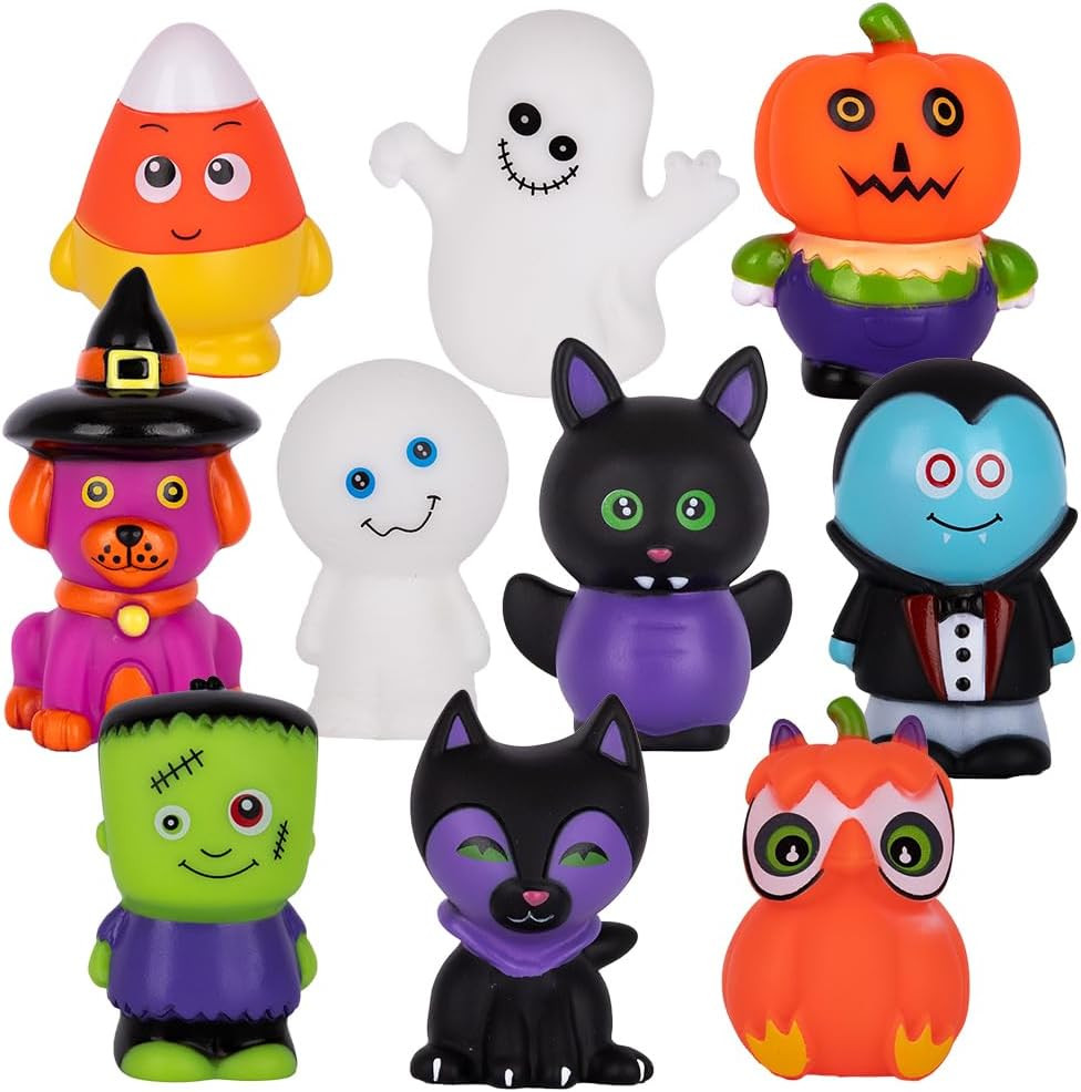 ArtCreativity 10 Pack Kids Halloween Bath Toys & Rubber Finger Puppets | Amazon (US)