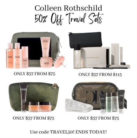 Colleen Rothschild is having a 50% off sale on all of their travel kits. These prices are epic so you don’t want to miss out. The sale ends today. This is the perfect time to test out any travel size products before you purchase the full size.

Skincare, safe skincare

#LTKTravel #LTKBeauty #LTKSaleAlert