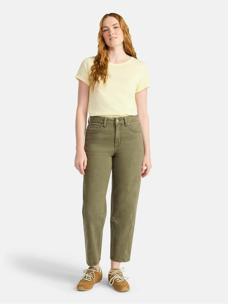 Time and Tru Women's High Rise Barrel Jeans, Sizes 0-20 | Walmart (US)