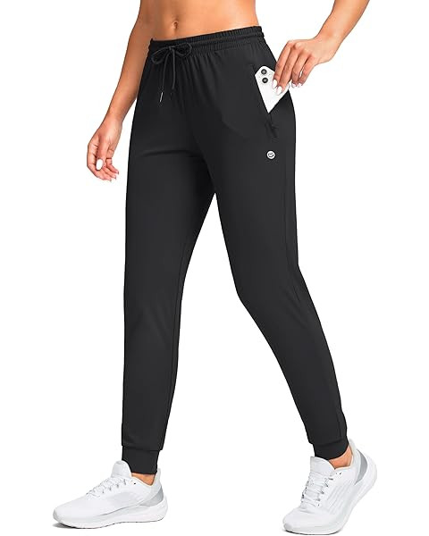 Women's Fleece Lined Joggers High Waisted Water Resistant Thermal Hiking Pants Cold Weather Sweat... | Amazon (US)