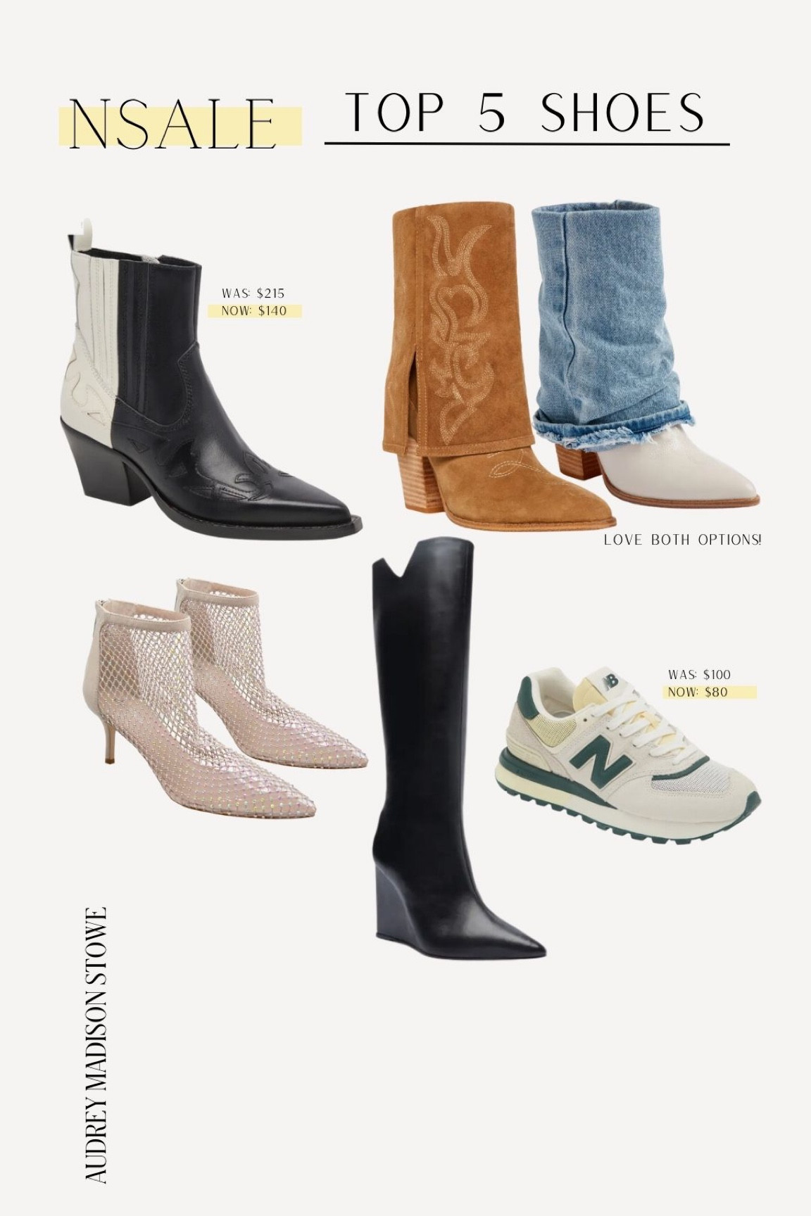 My shoe picks this year! Top 5 shoes apart of the Nordstrom anniversary sale. 

New Balance- top must have! 
Heels, boots, love the western boot style 

#LTKshoecrush #LTKxNSale