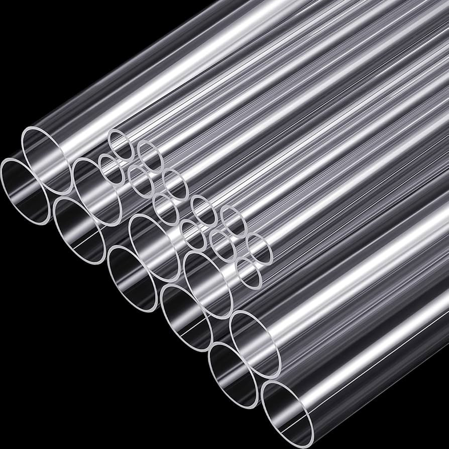 24 pcs Acrylic Tube 12 Rigid Tubing 1''(25 mm) OD x 1 mm Wall Thickness 12 Plastic Tube 1/2 ''(12... | Amazon (US)