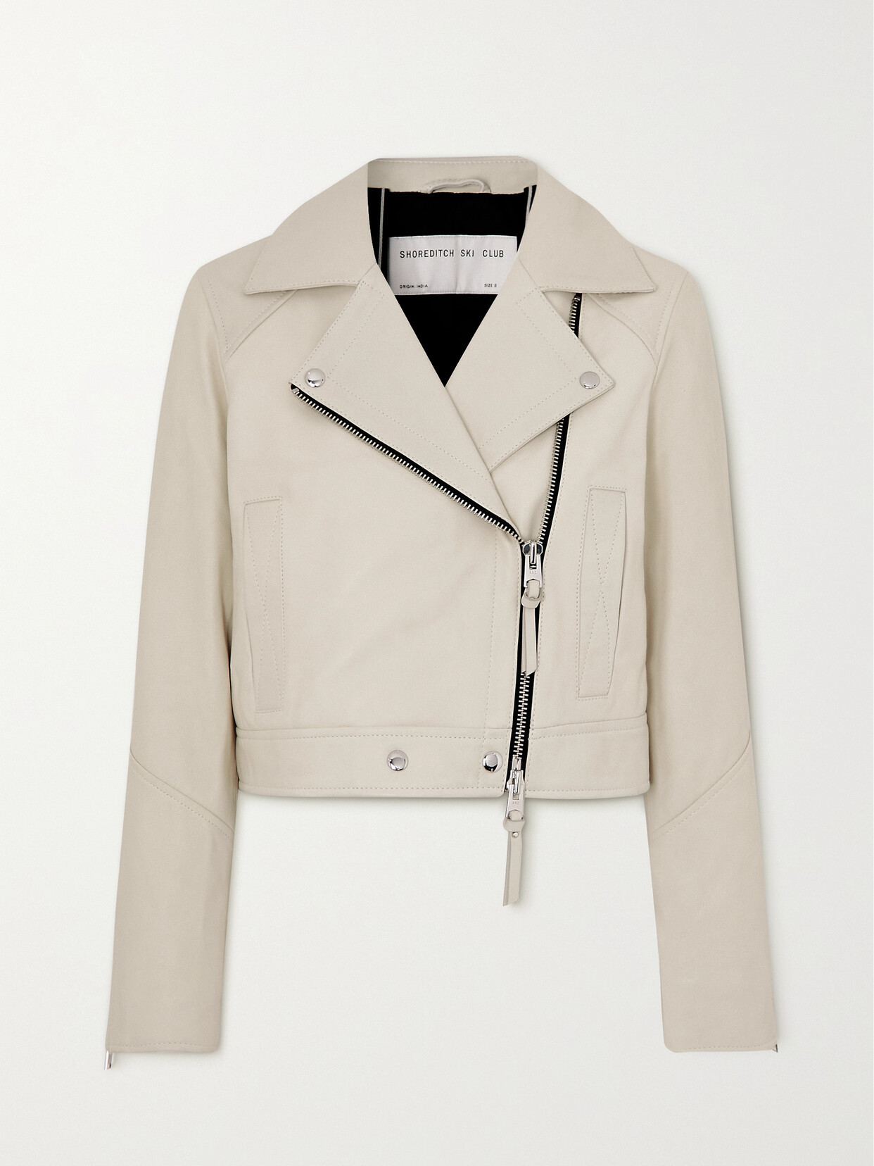 Shoreditch Ski Club - + Net Sustain Vyner Leather Biker Jacket - White | NET-A-PORTER (UK & EU)